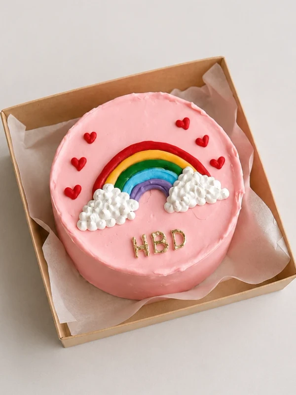Бенто - торт "HBD с радугой"